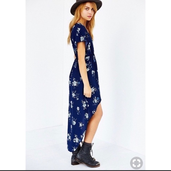 URBAN OUTFITTERS ECOTE Blue Floral High Low Dress - Picture 4 of 11